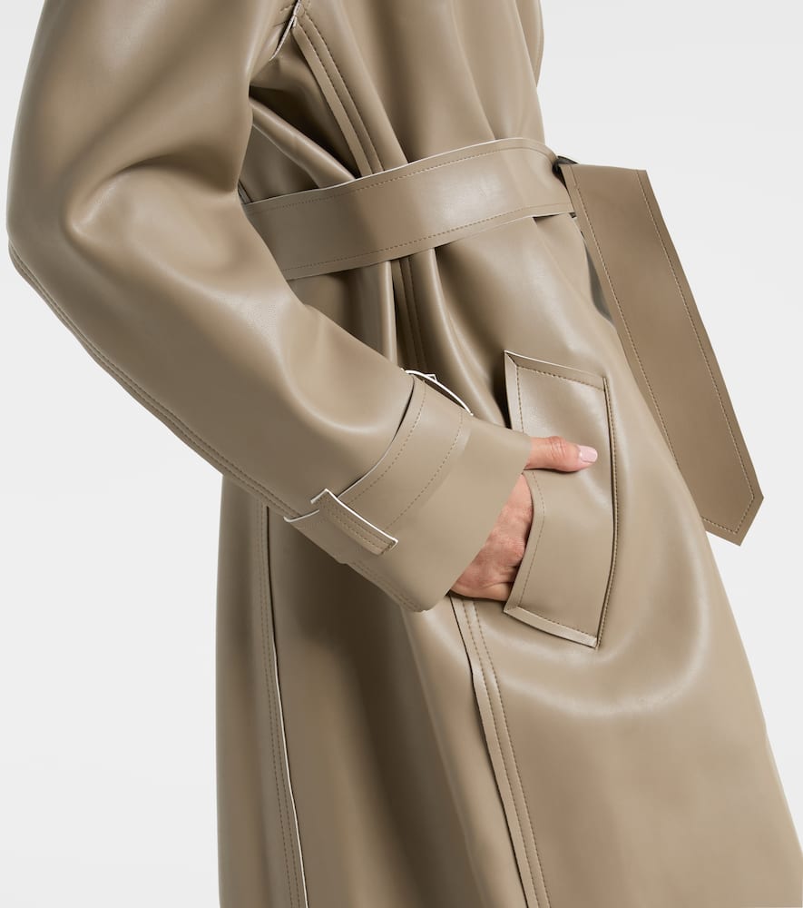 Norma Kamali Coated Trench Coat In Brown