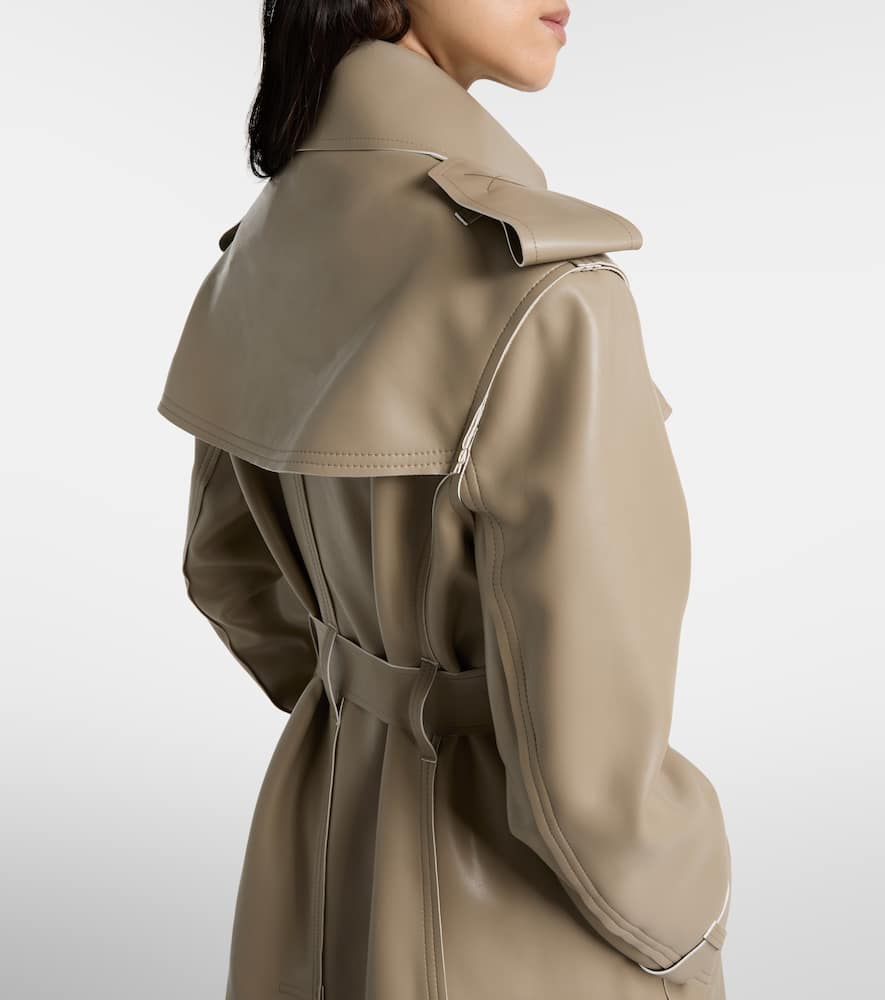 Norma Kamali Coated Trench Coat In Brown
