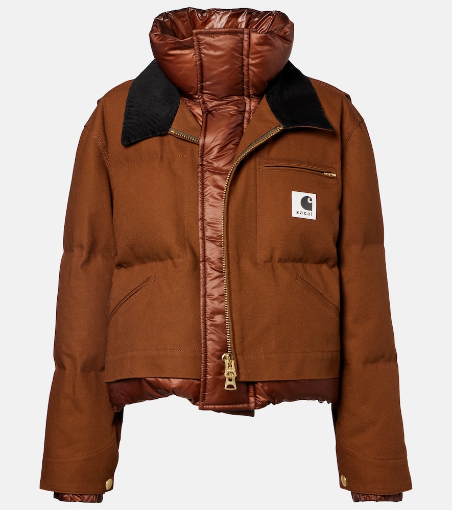 Sacai X Carhartt Wip Capsule Double-layer Jacket In Brown