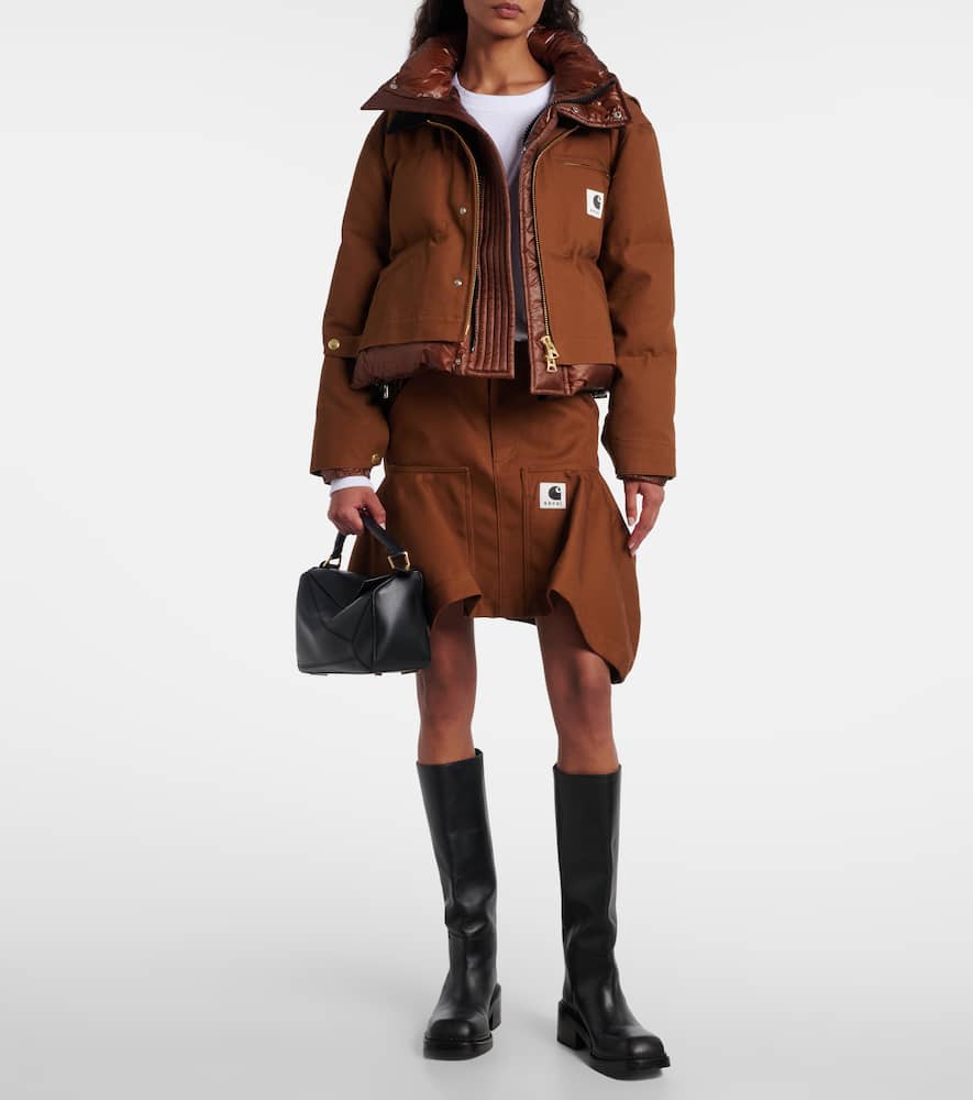 Sacai X Carhartt Wip Capsule Double-layer Jacket In Brown