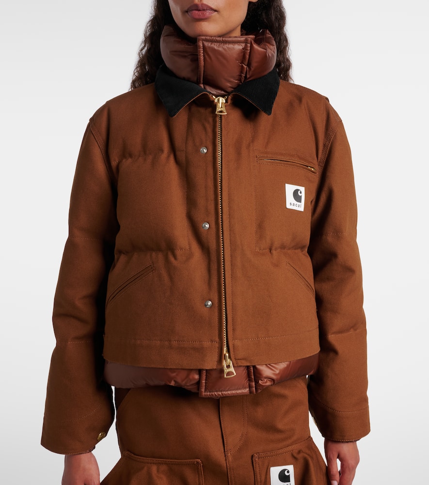 Sacai X Carhartt Wip Capsule Double-layer Jacket In Brown