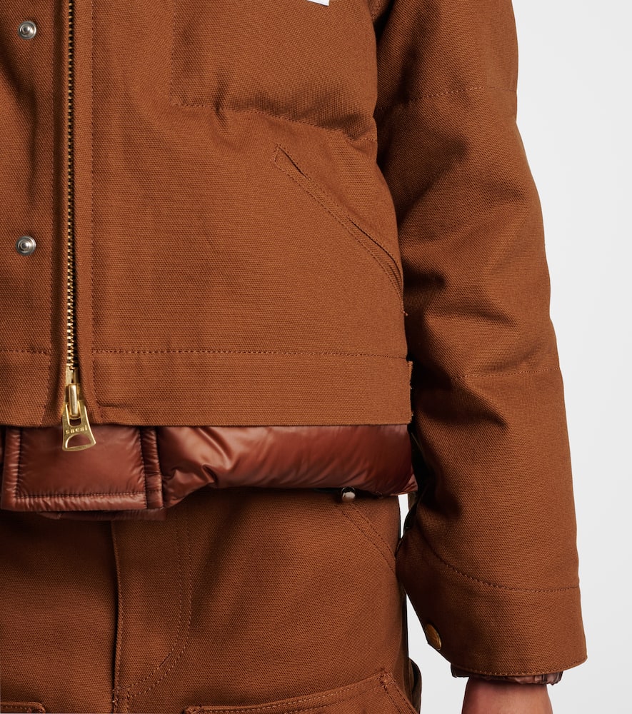 Sacai X Carhartt Wip Capsule Double-layer Jacket In Brown