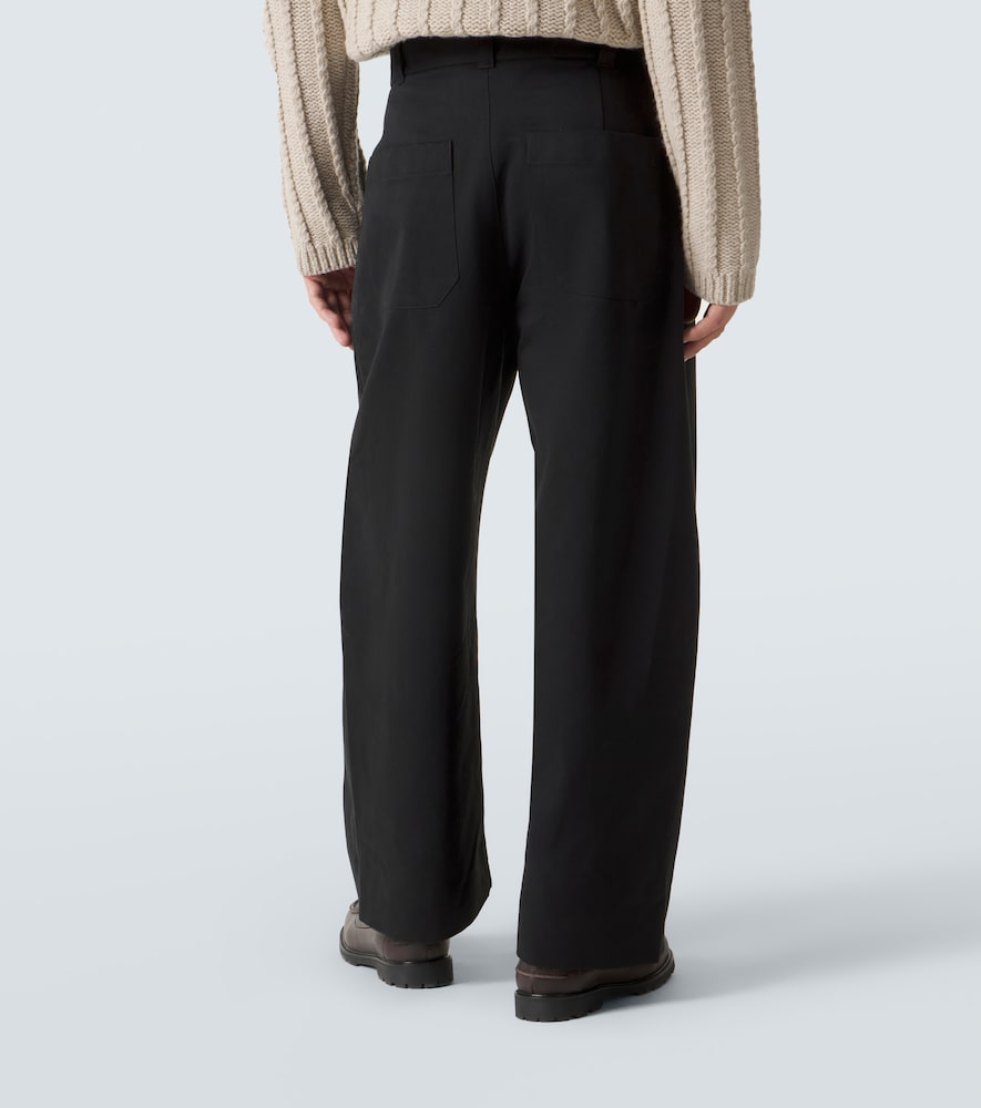  Studio Nicholson Studio Nicholson Sorte Cotton Twill Barrel-leg Pants 