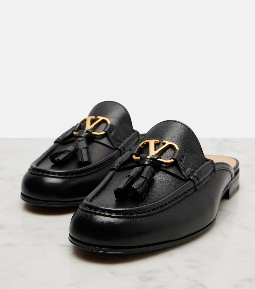  Valentino Garavani Valentino Garavani Slippers Vlogo Aus Leder 