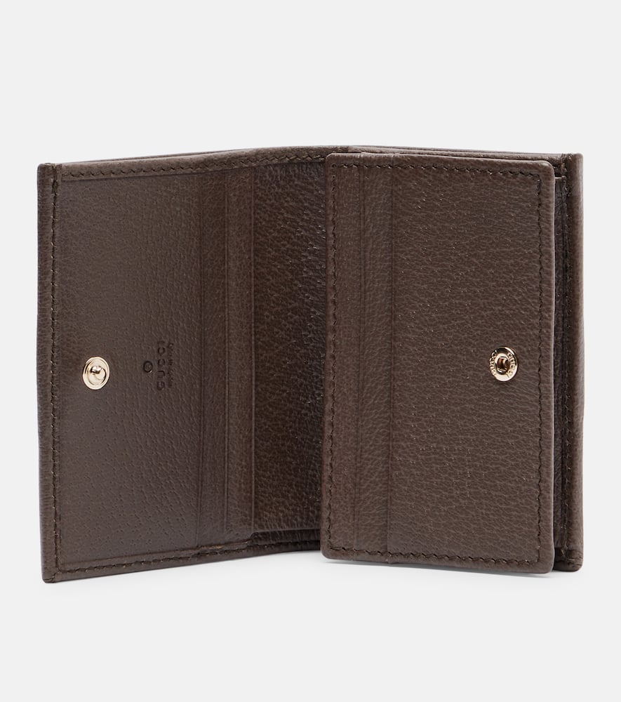 Gucci Ophidia Small Gg Leather-trimmed Wallet In Brown