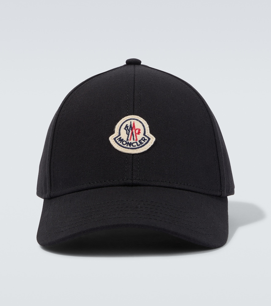 Moncler Men's Black Logo Cotton Twill Baseball Cap - Mytheresa