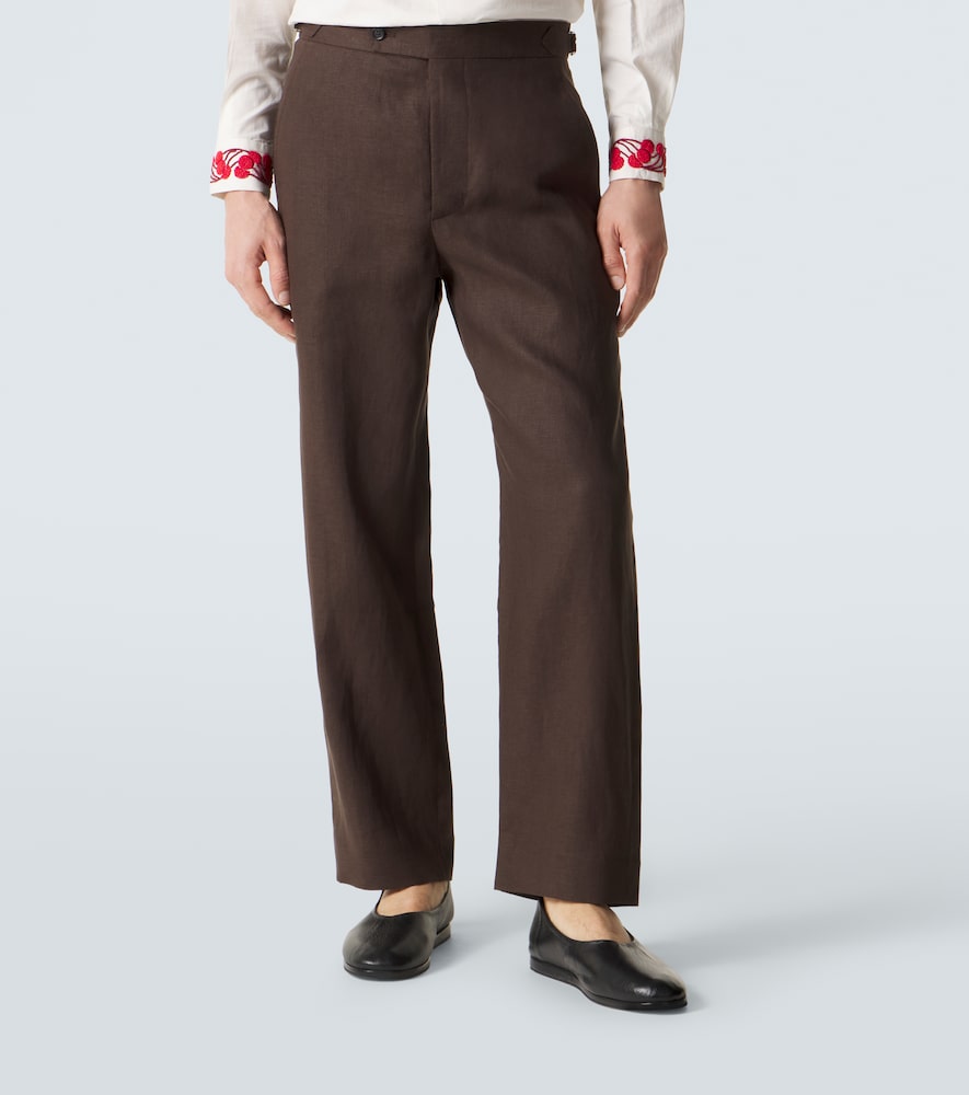  Bode Bode Linen Straight Pants 