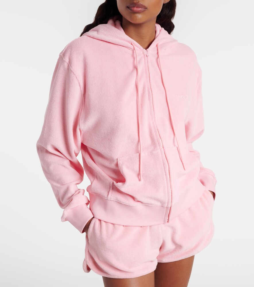  Hunza G Hunza G Logo Cotton Terry Zip-up Hoodie 