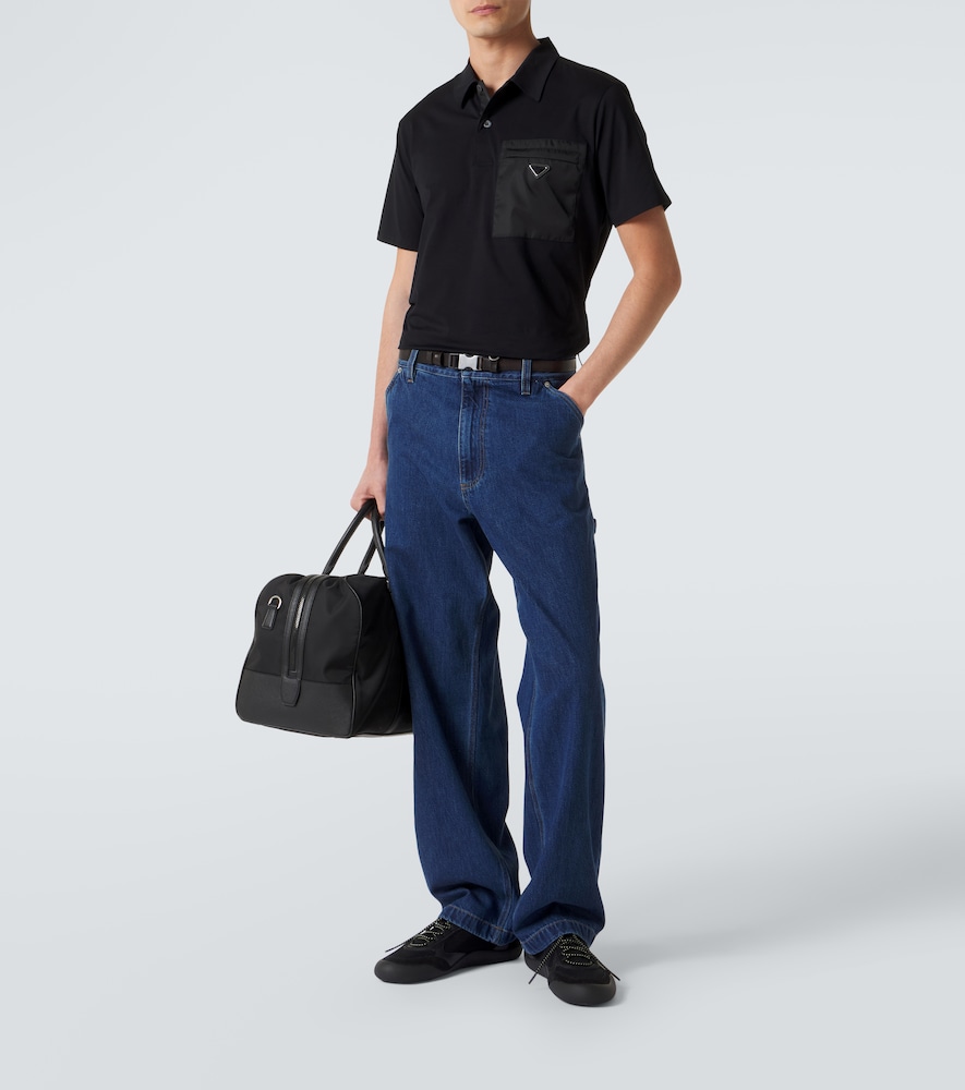  Prada Prada Polohemd Aus Einem Baumwollgemisch Mit Re-nylon 