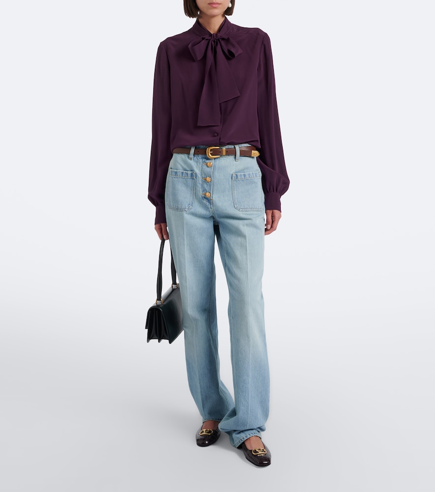 Garavani Vlogo Croc-Effect Ballet Flats
