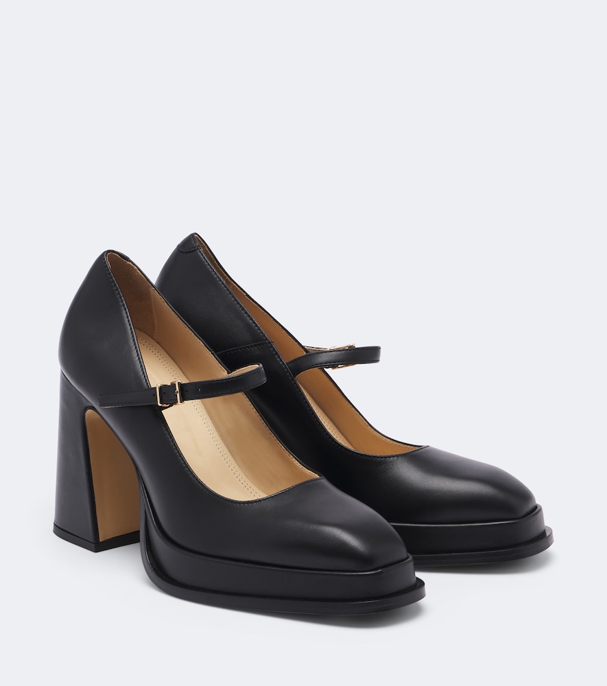Souliers Martinez Escarpins Mary Jane Casilda à plateau en cuir