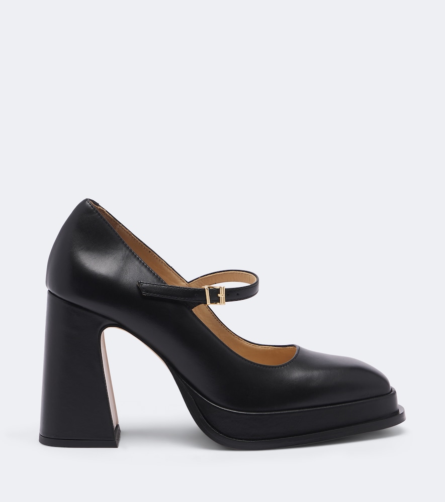 Casilda Leather Platform Mary Jane Pumps