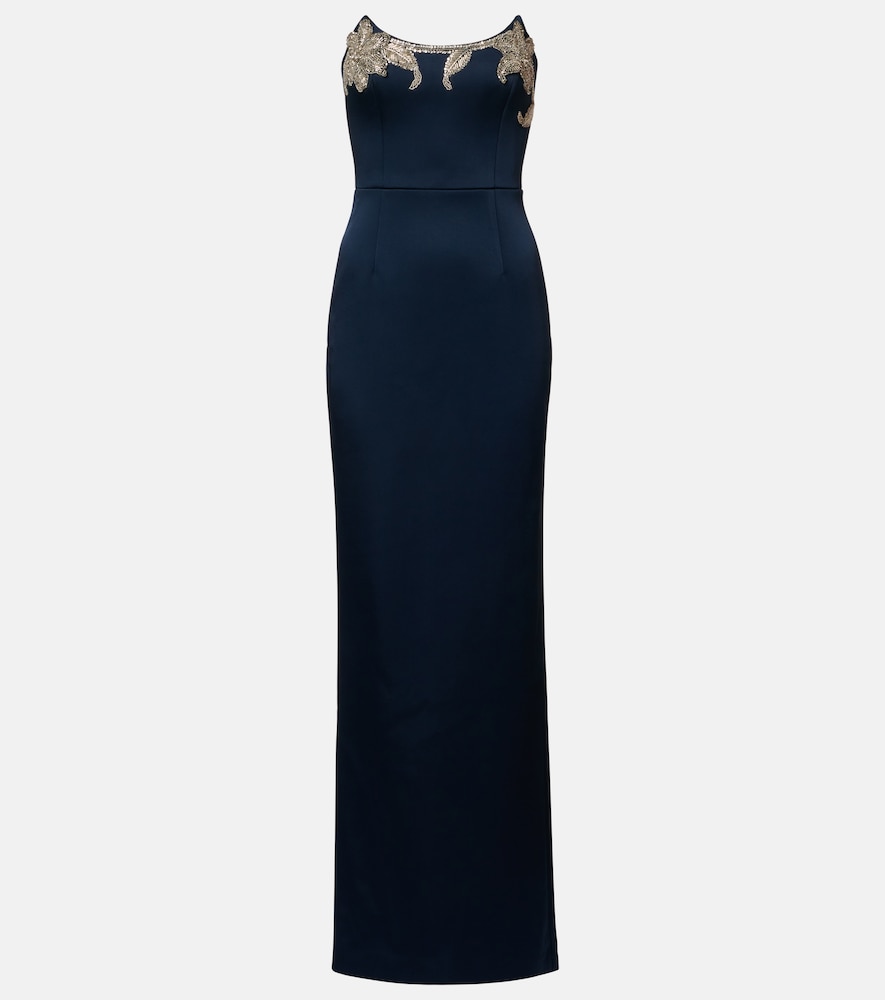 Rebecca Vallance Lessa embellished satin bustier gown