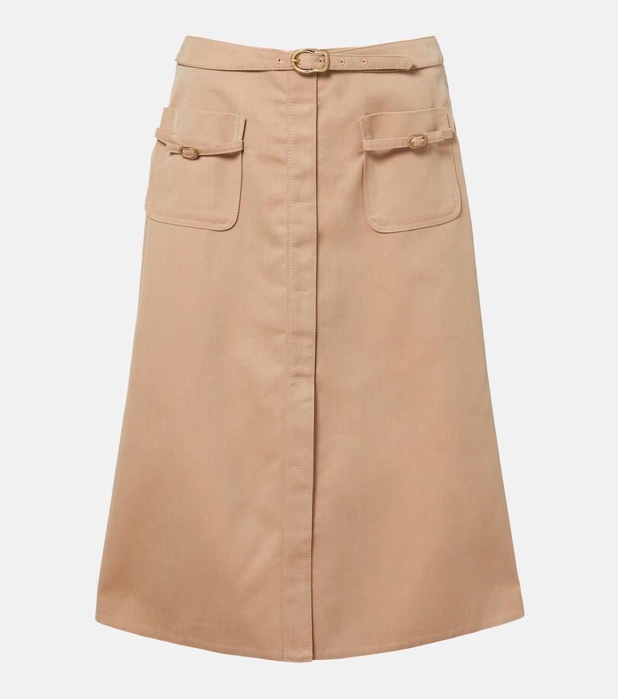 Luxury Layer Belted Cotton-Blend Midi