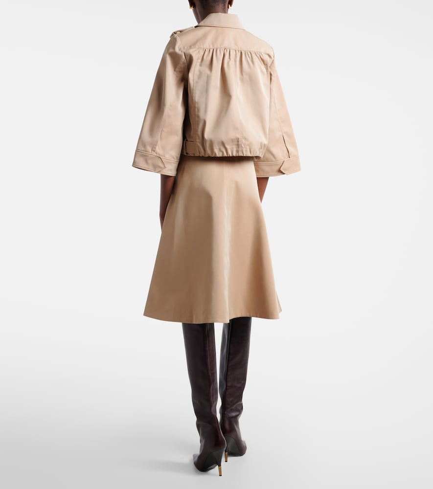 Luxury Layer Belted Cotton-Blend Midi