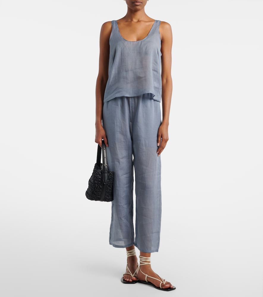 Leset Niko cropped wide-leg ramie pants | Thumbnail 5