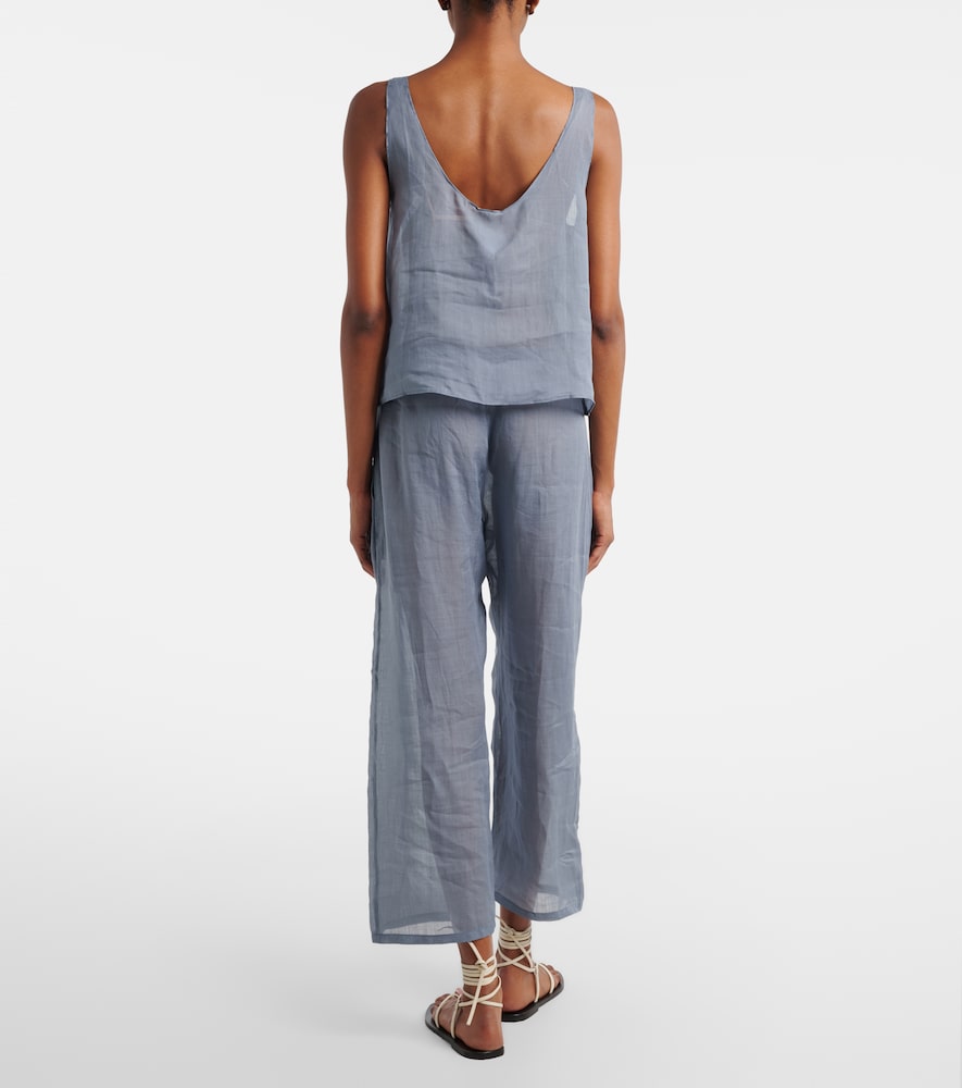 Leset Niko cropped wide-leg ramie pants | Thumbnail 6