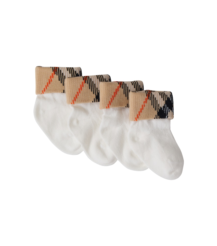 Baby Socken Burberry Check aus einem Baumwollgemisch