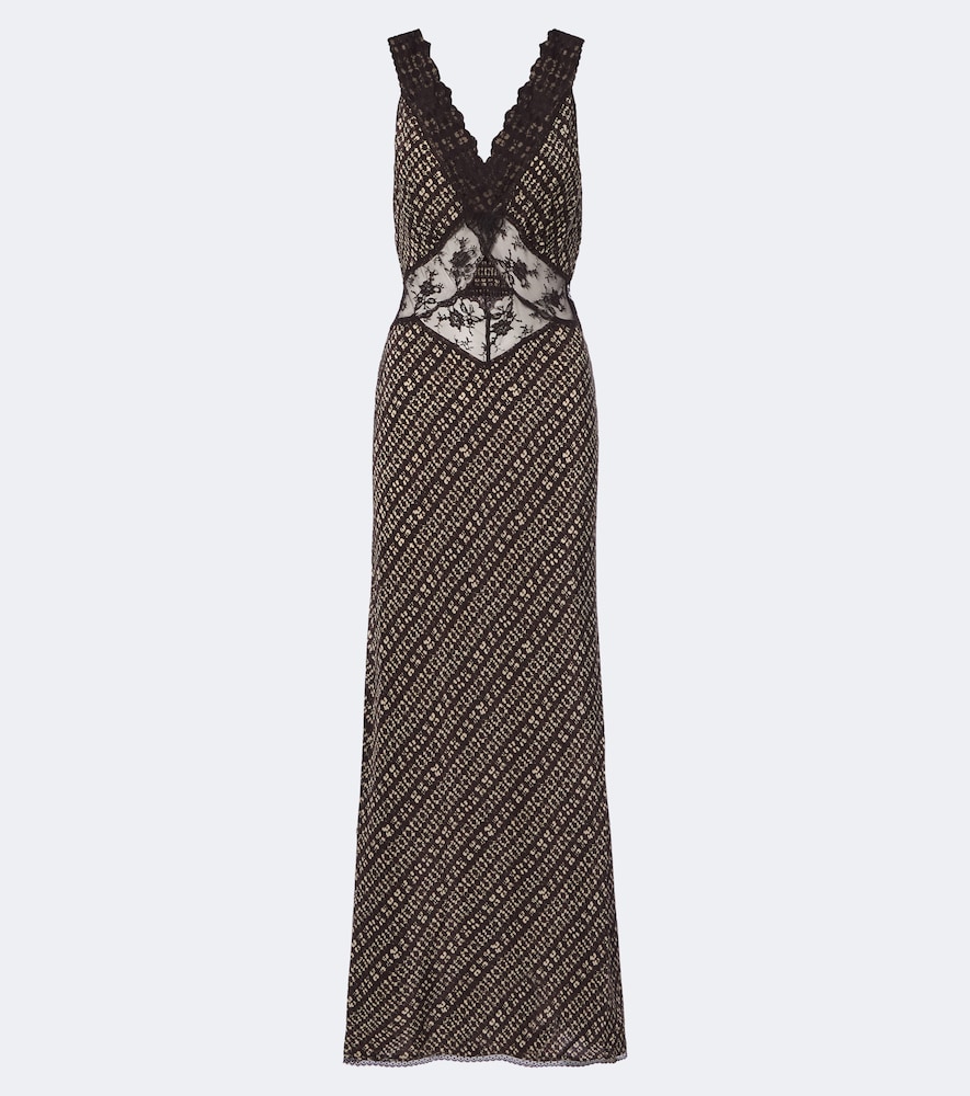 SIR Astrid lace-trimmed printed gown
