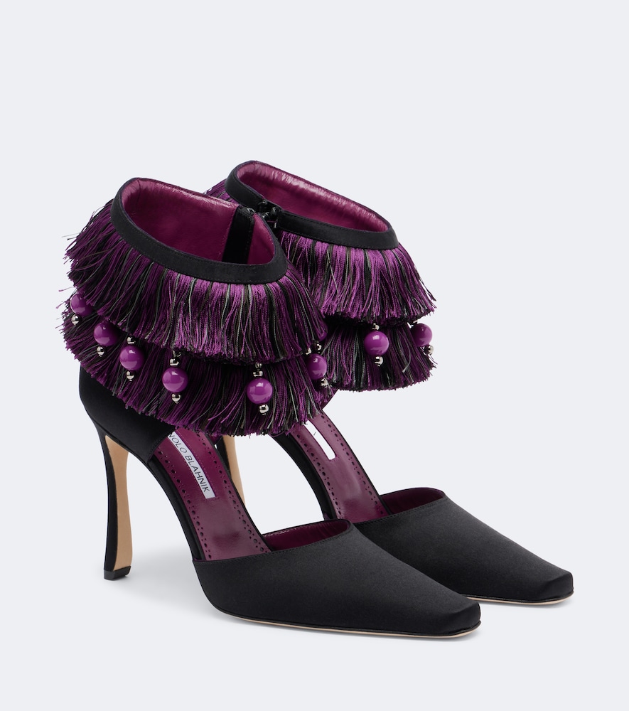 Pumps Sorolla in raso con frange