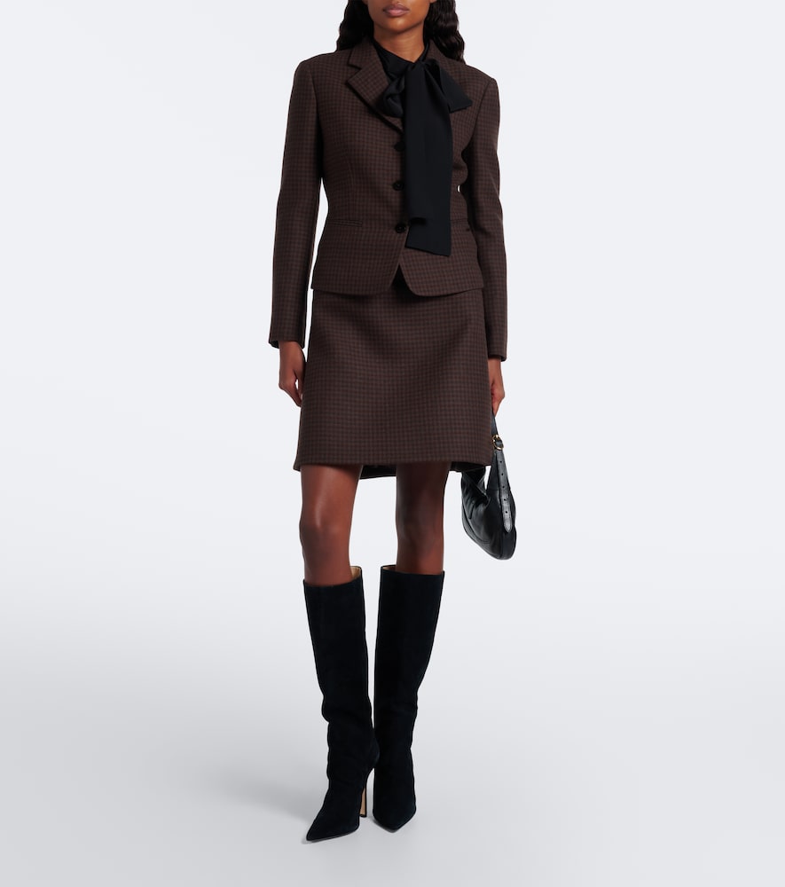 Checked Wool-Blend Miniskirt