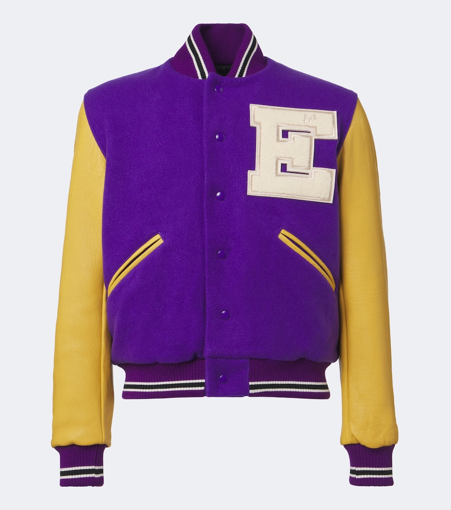 ERL Veste bomber en laine et cuir