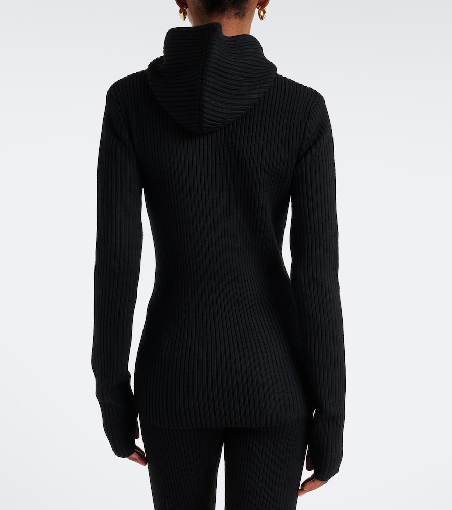 Larice Ribbed-Knit Hooded Sweater
