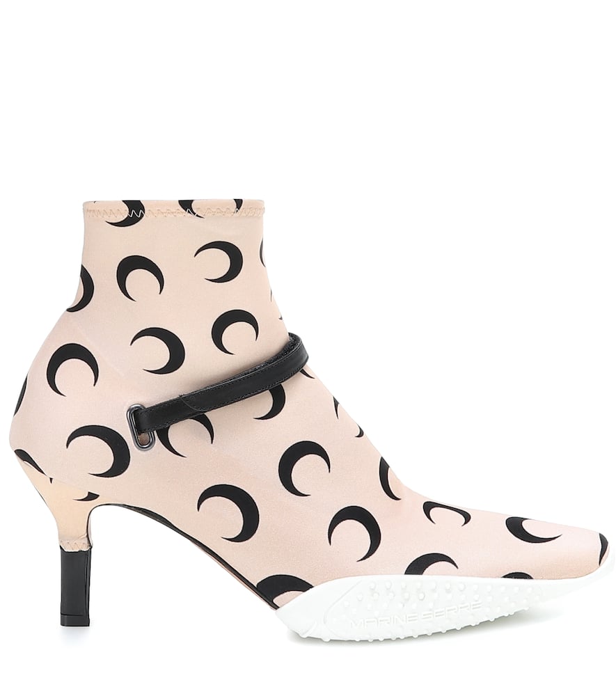 MARINE SERRE PRINTED STRETCH-JERSEY ANKLE BOOTS,P00377605