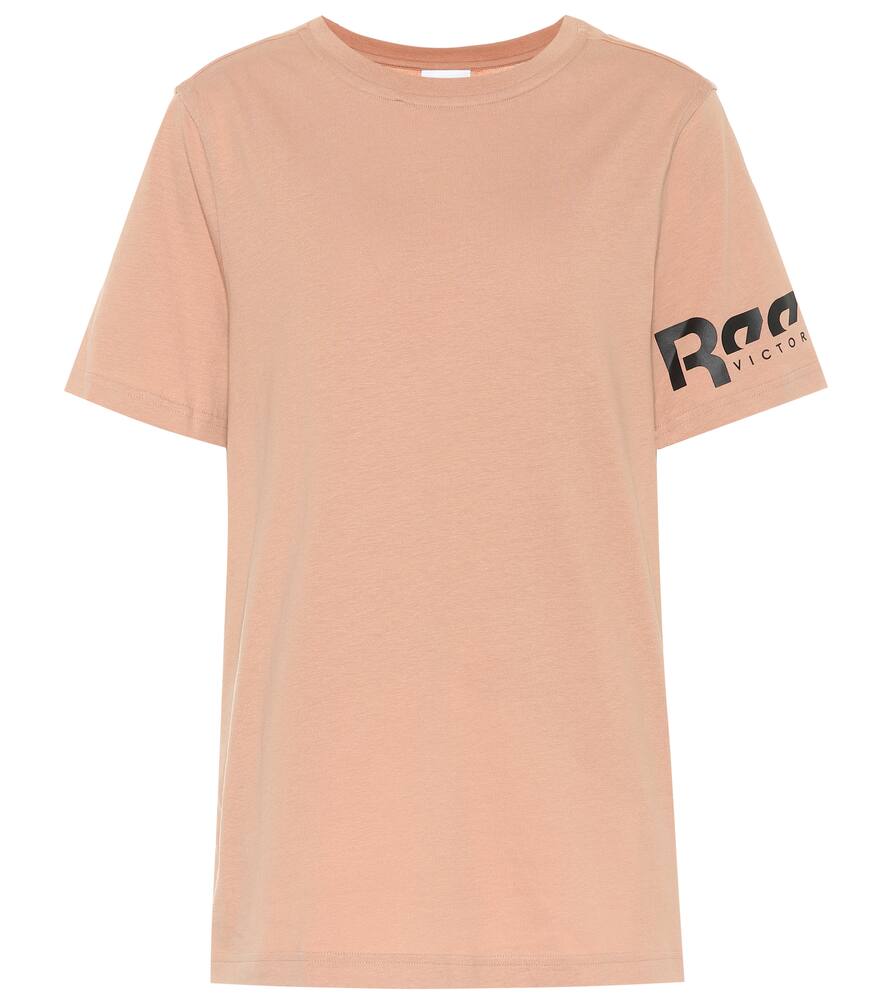 Click to view more detailed imagery on our partner's website Reebok X Victoria Beckham Logo Cotton-Jersey T-Shirt In Pink
