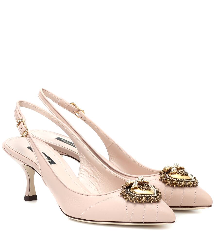 DOLCE & GABBANA NICOLE SLINGBACK LEATHER PUMPS,P00429270