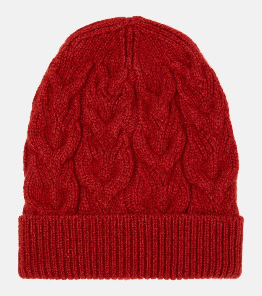 Loro Piana Monginevro Cashmere Beanie In Fancy Red Ribbon