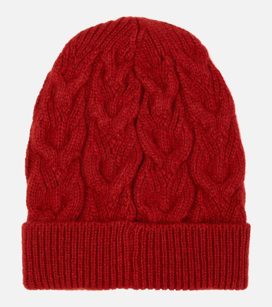 Shop Loro Piana Monginevro Cashmere Beanie In Fancy Red Ribbon