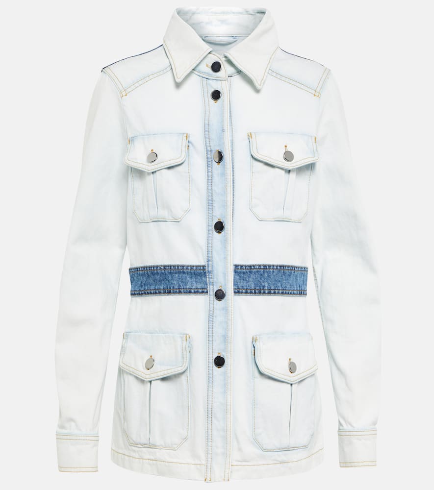 Dorothee Schumacher Fitted-waist Faded Denim Jacket In Blue