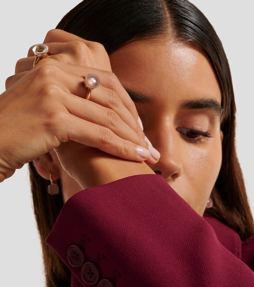  Pomellato Pomellato Nudo 18kt Gold Ring With Rose Quartz 