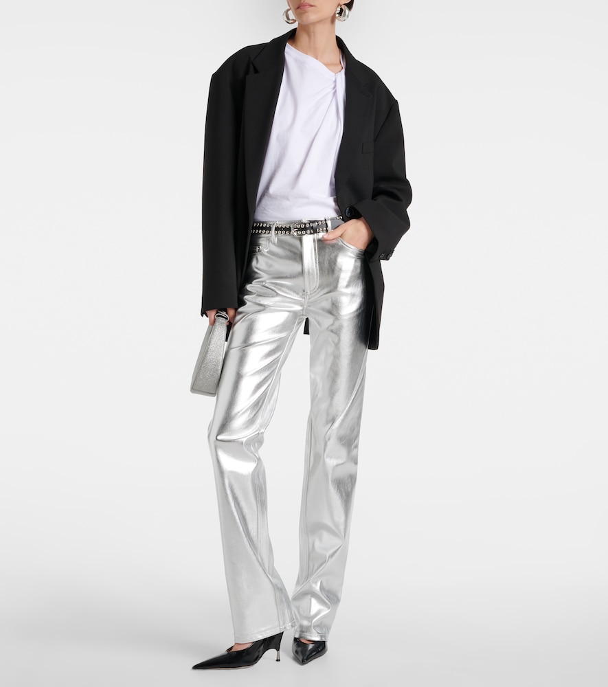  Staud Staud Chisel Faux Leather Straight-leg Pants 