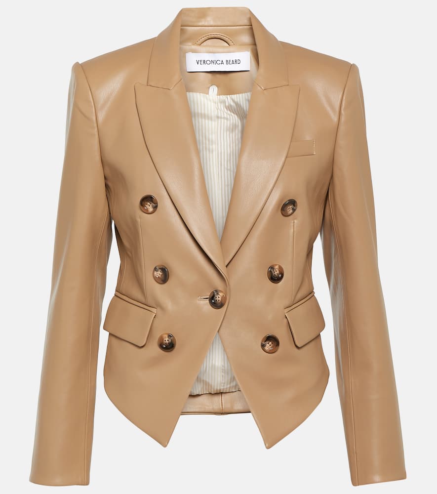 Veronica Beard Cooke single-breasted faux leather jacket