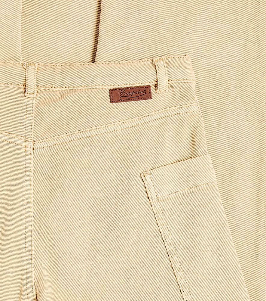 Bonpoint Looping Cotton Wide-leg Pants In Beige