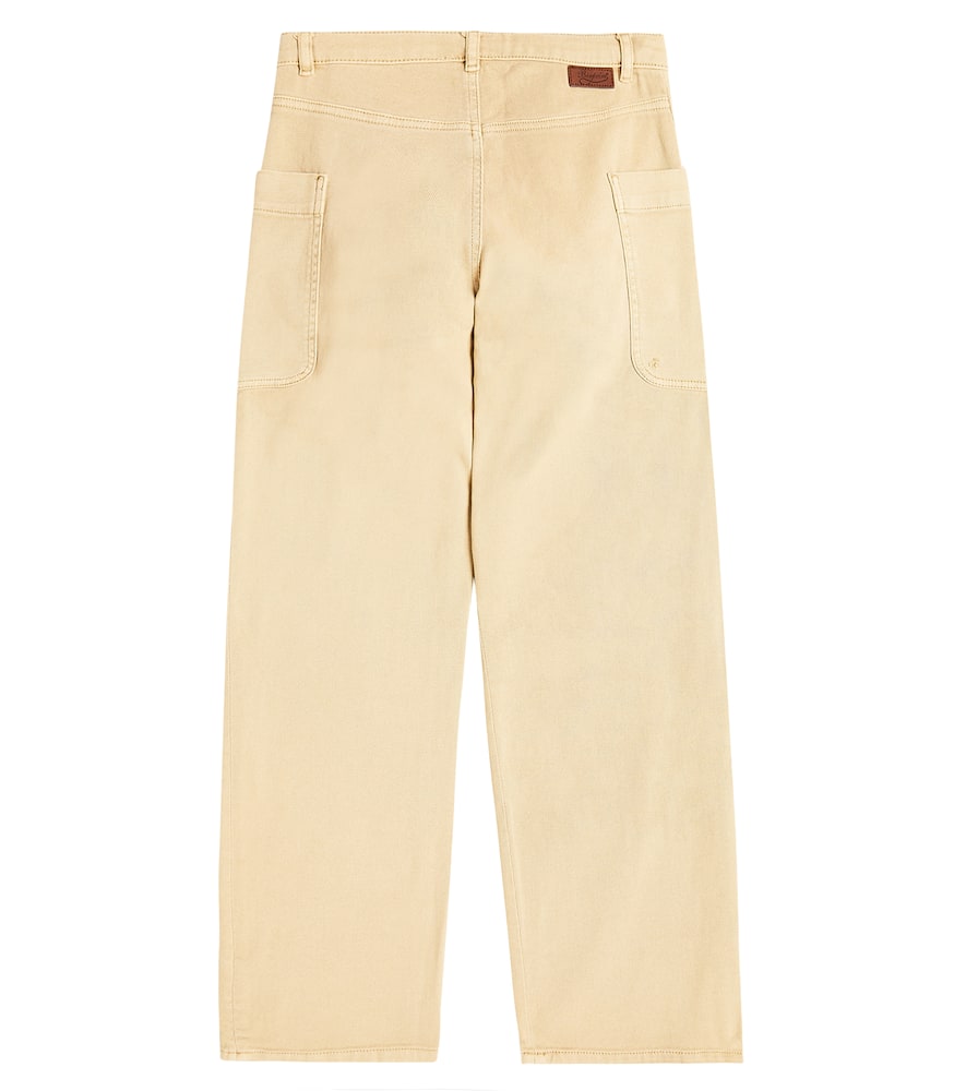 Bonpoint Looping Cotton Wide-leg Pants In Beige