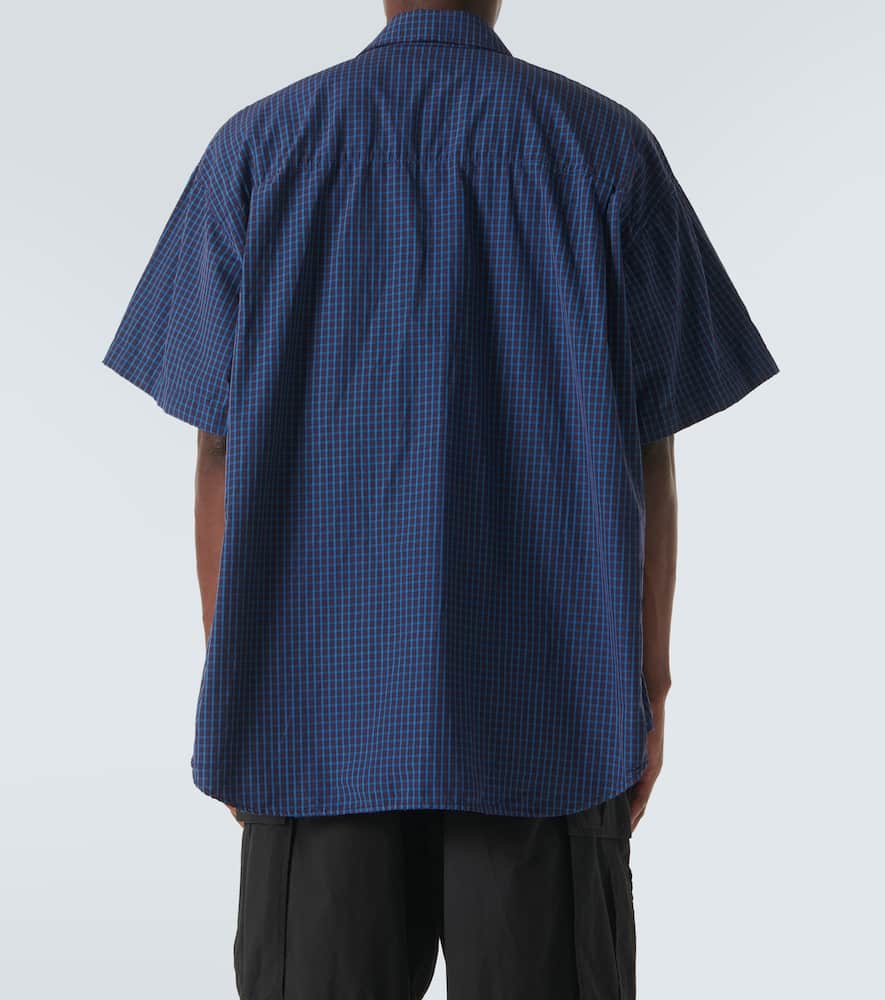 Balenciaga Logo Layered Cotton Shirt In Blue