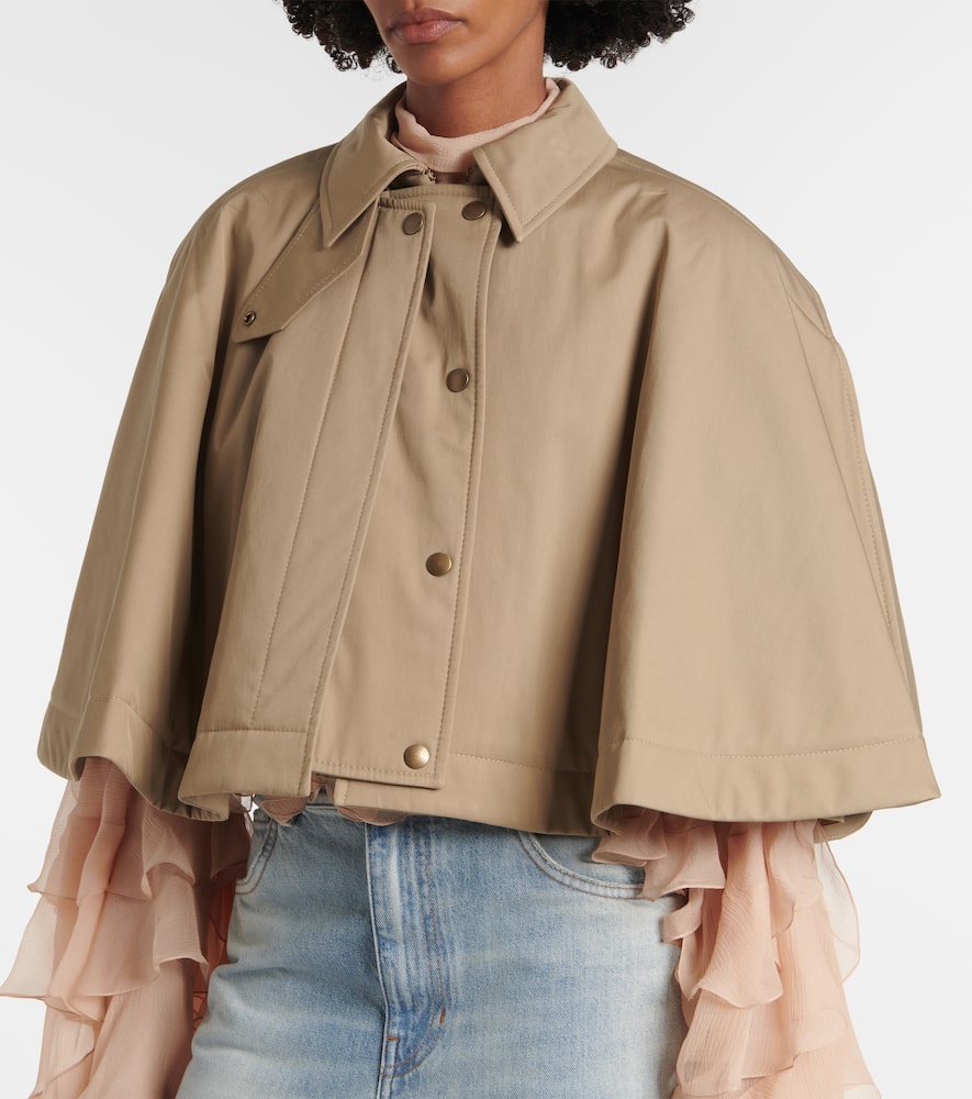 ChloÃ© Cropped cotton gabardine cape