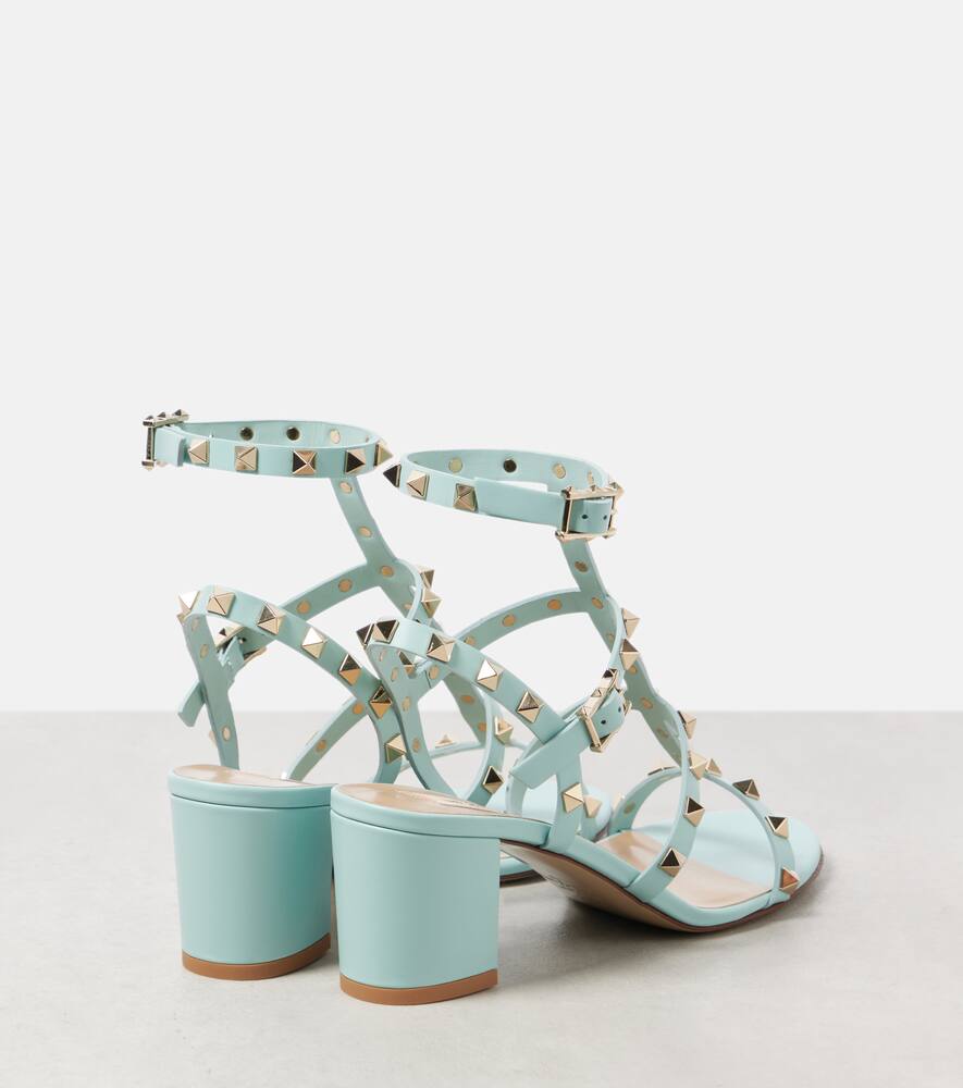 Valentino Rockstud Classic 60 Leather Sandals In Blue