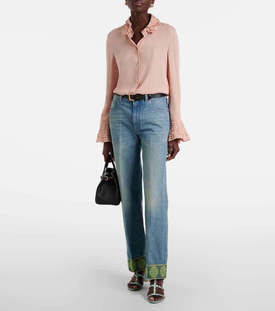 Valentino Rockstud Classic 60 Leather Sandals In Blue