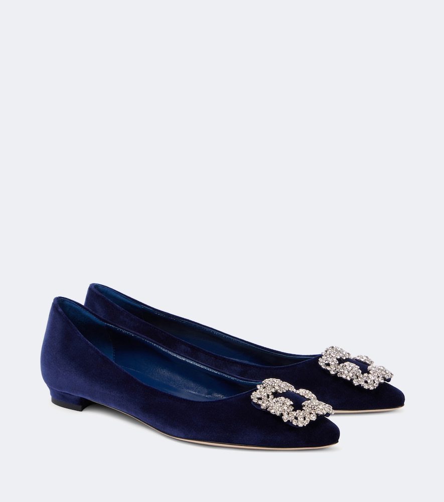 Hangisi Embellished Velvet Ballet Flats