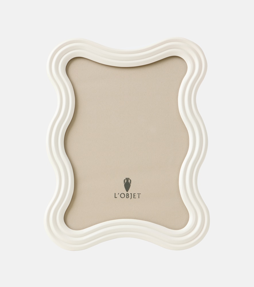 L'objet Ripple Enamel Photo Frame, 5" X 7" In White