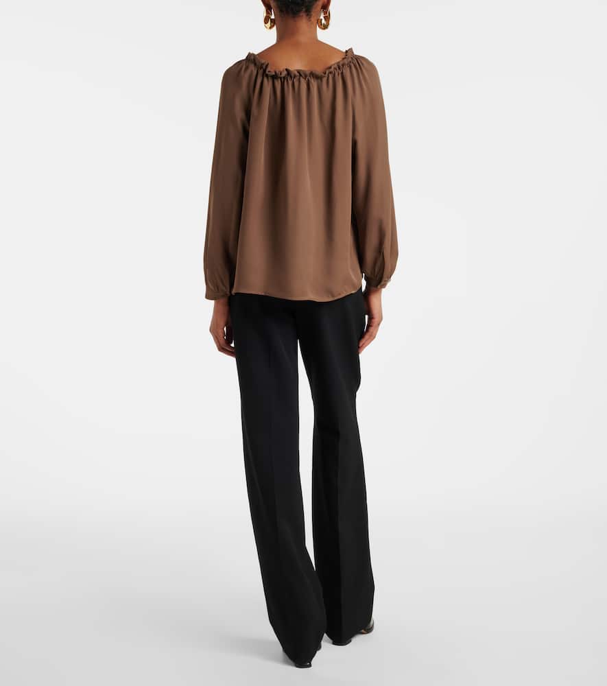 Nili Lotan Carley Silk Georgette Top In Brown