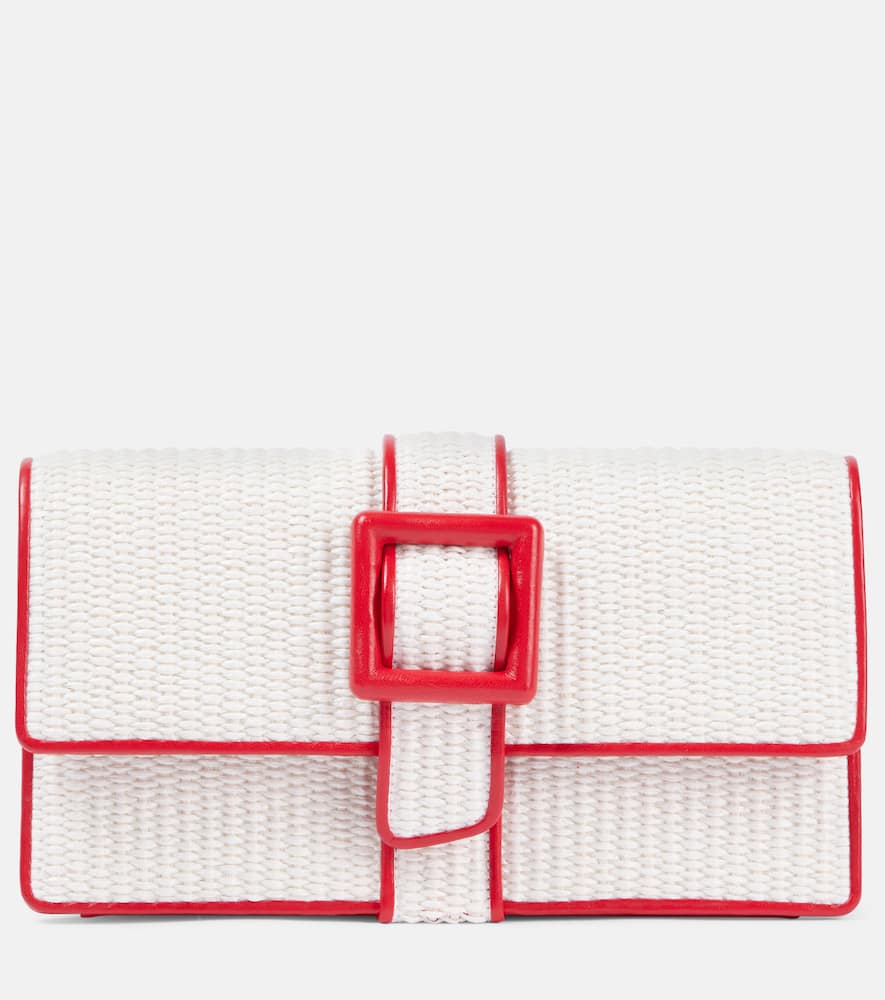 Manolo Blahnik Maycap Raffia-effect Clutch In White