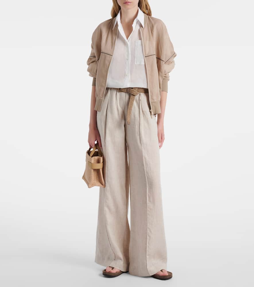 Brunello Cucinelli Essence Large Raffia Tote Bag In Beige