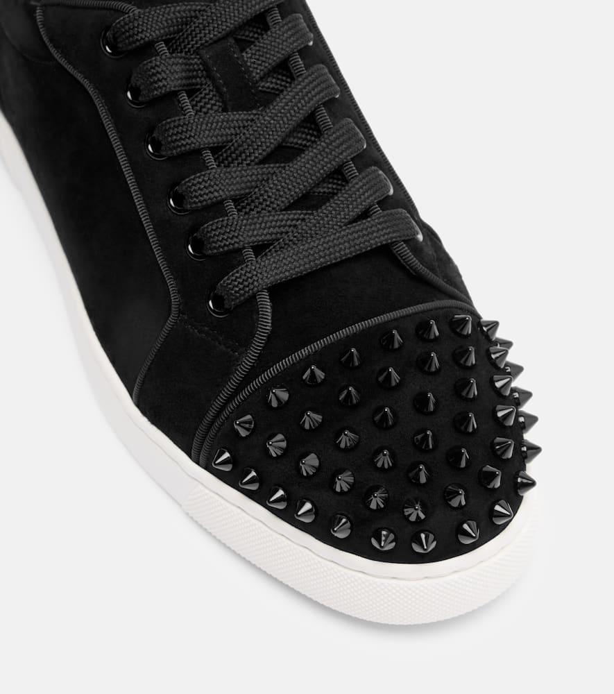 Shop Christian Louboutin Louise Junior Spikes Suede Sneakers