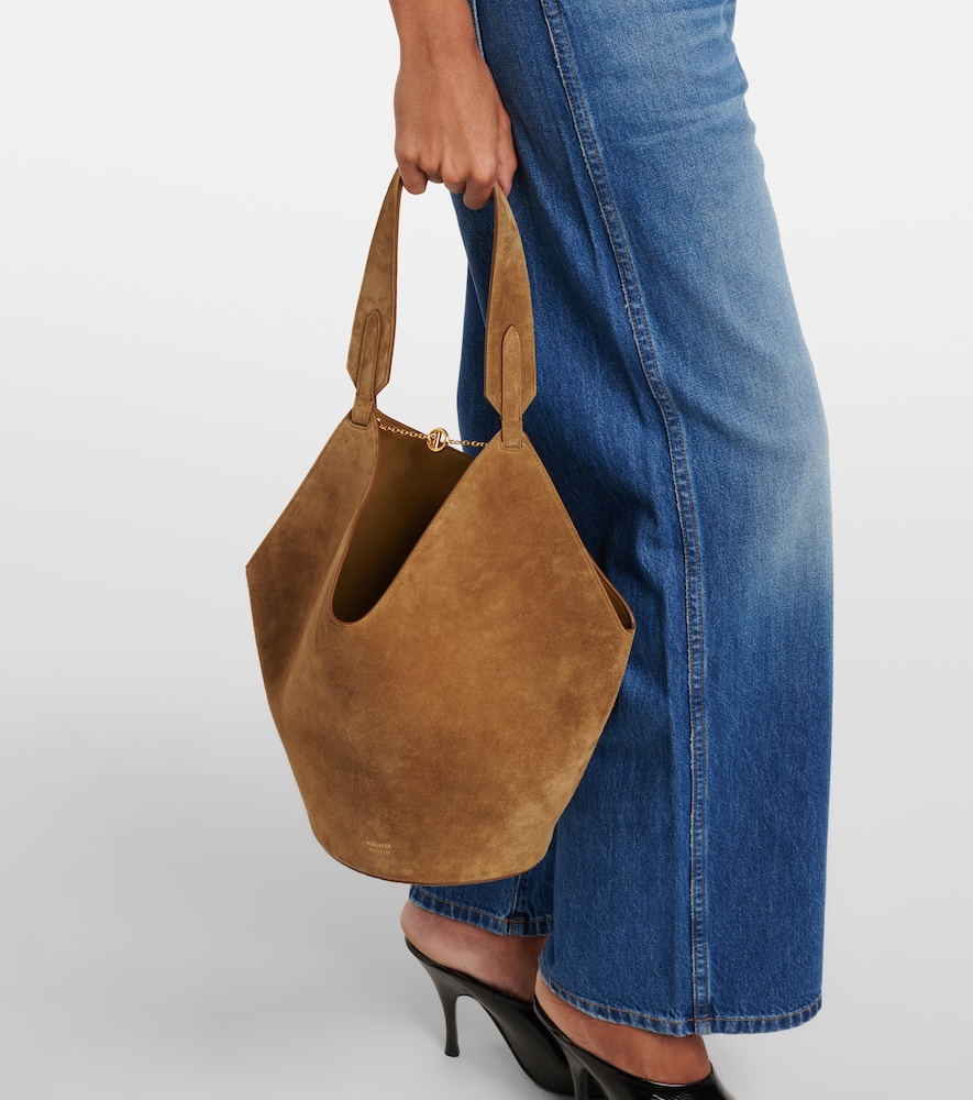 Khaite Lotus Small suede tote bag