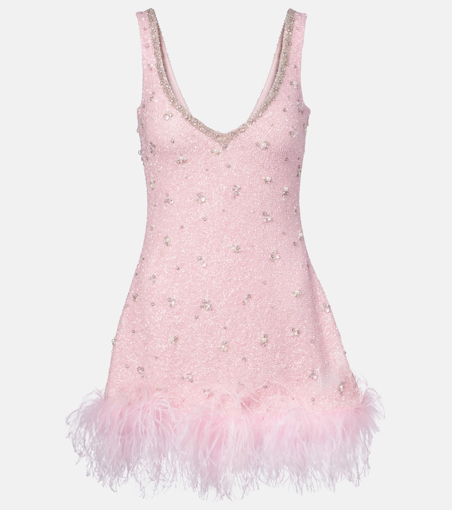 Clio Peppiatt Coralina crystal-embellished minidress